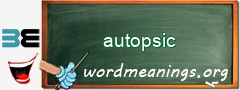 WordMeaning blackboard for autopsic